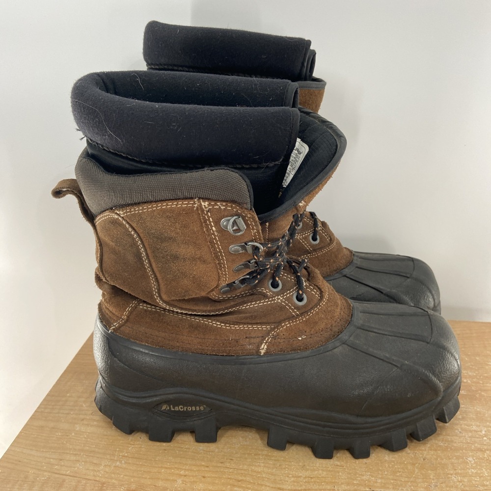 LaCrosse Men's 11" Garrison Brown Cold Weather Boot Size 11 BLK400 Leather‎